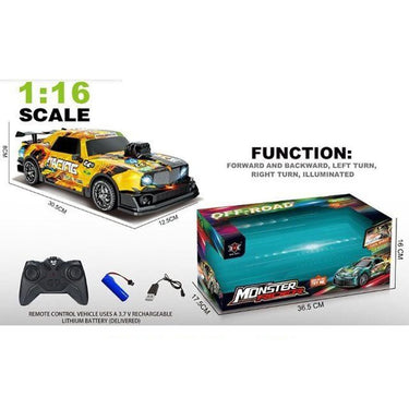 1:16 RC Illuminated Monster Rider Car With Lights